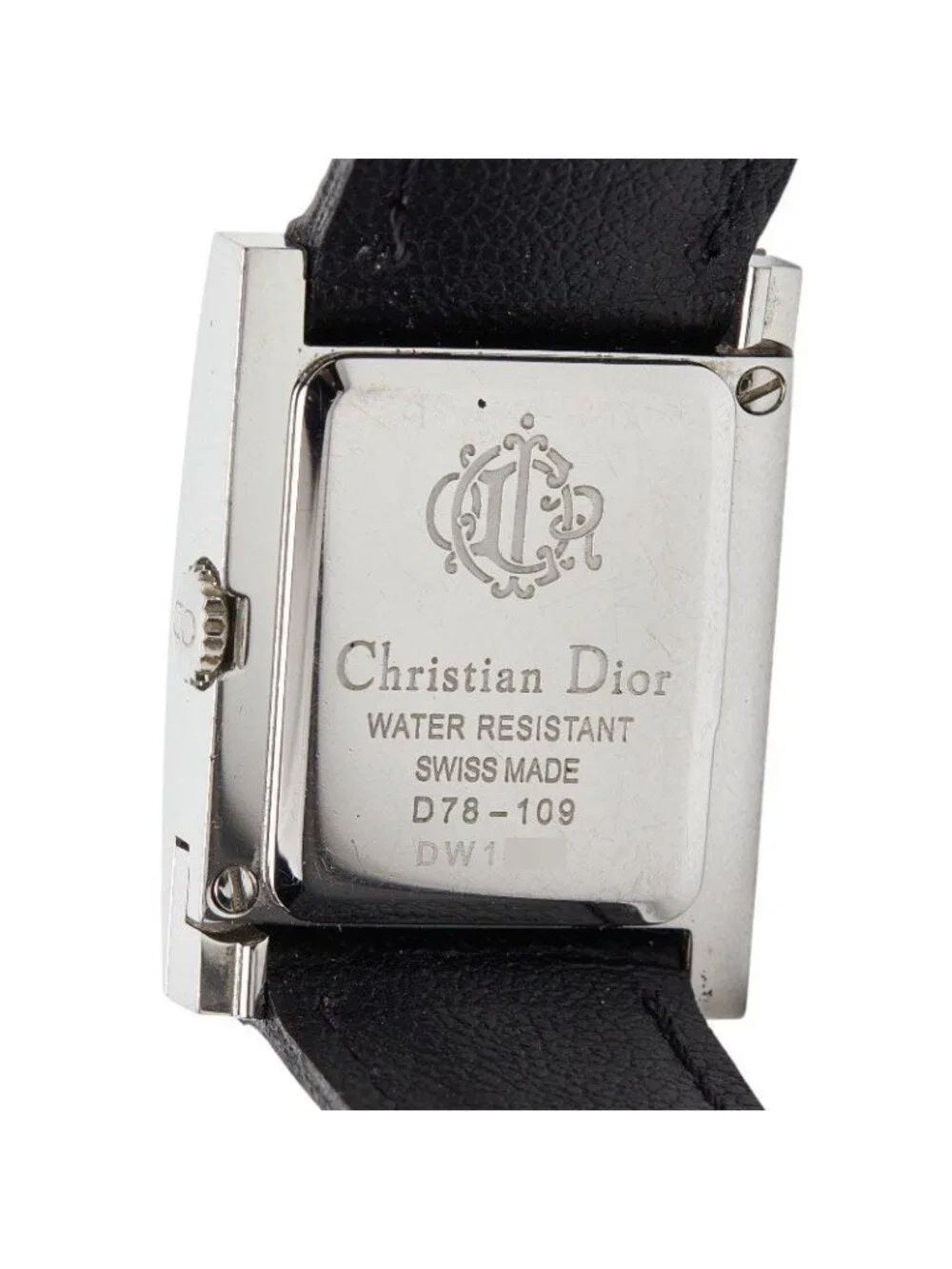 Dior Maris Watch Silver Black Stainless Steel Leather - Picture 3 of 6